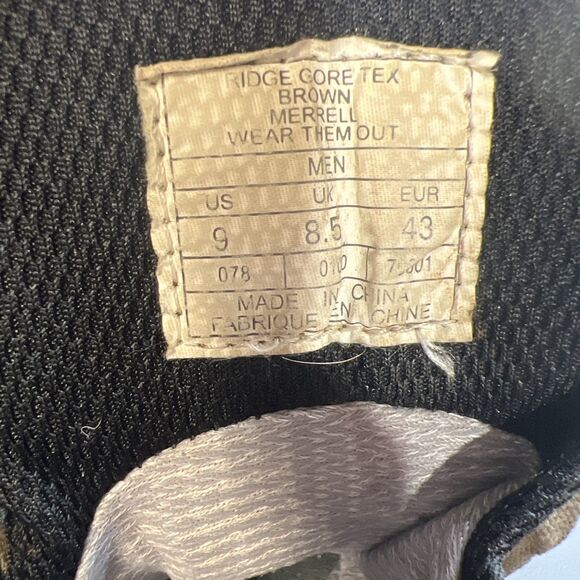 Merrell Men’s Size 9 Ridge Gore-Tex II Dark Brown Leather Boots Vibram Goretex - Picture 8 of 8